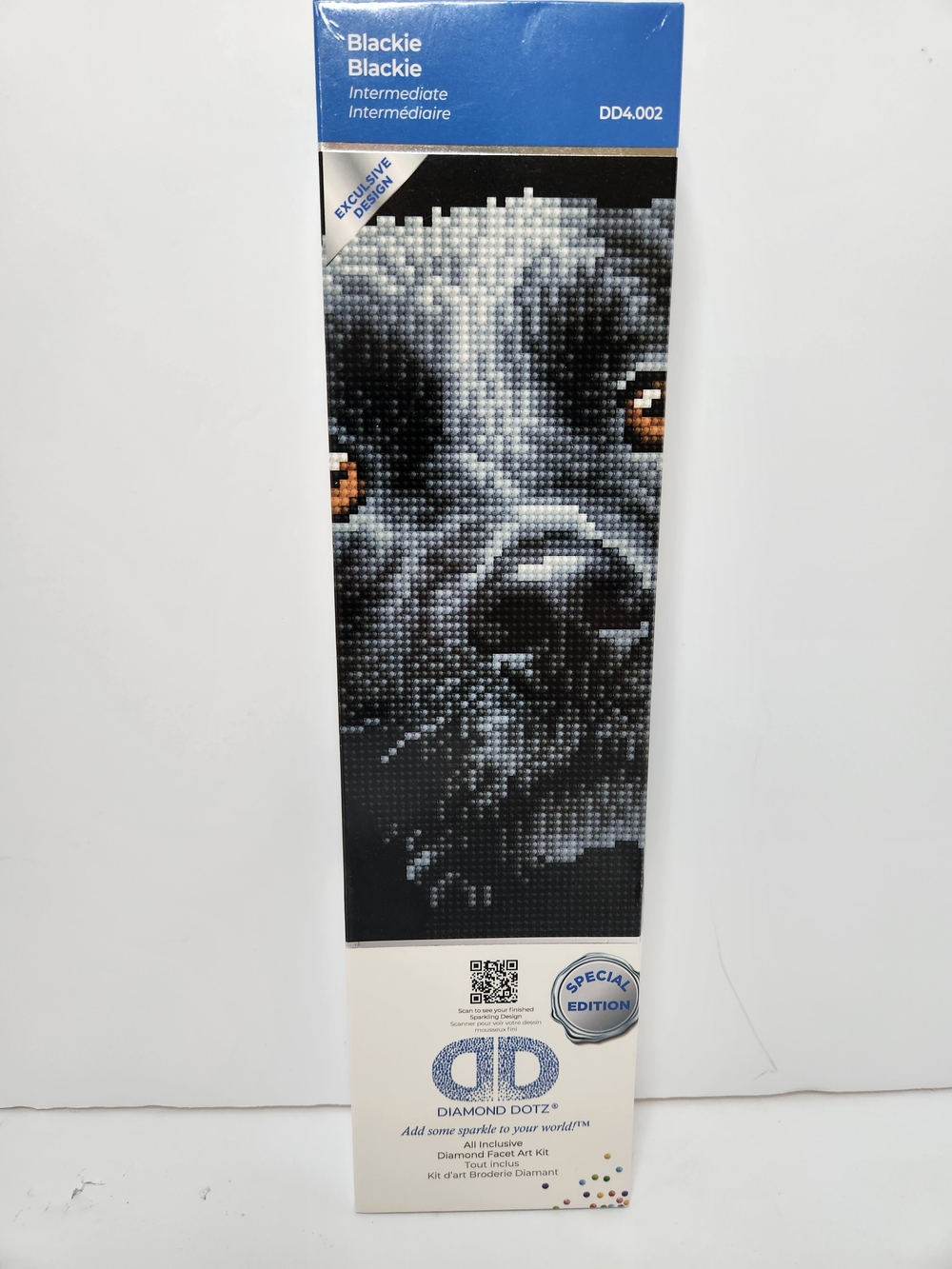 Diamond Dotz Black and Gray Dog Diamond Art Kit - Blackie